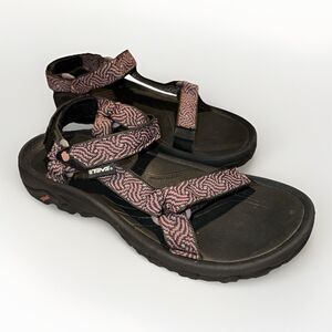 Teva Hurricane XLT Strap Sandals Style 4176 Womens Sz 8 Pink Black Swirl